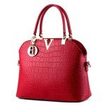 Wine Red Faux Leather Hobo Handbag for Women