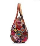 Colorful Leather Top Handle Shoulder Bag for Women