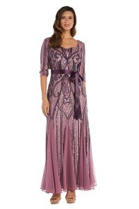 Petite Women's Evening Gown with Sequins