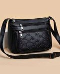 Women's Soft Leather Black Crossbody Shoulder Bag