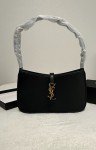 YSL Black Leather Hobo Shoulder Bag