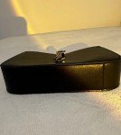 YSL Black Leather Hobo Shoulder Bag