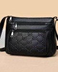 Women's Soft Leather Black Crossbody Shoulder Bag