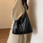 Vegan Leather Hobo Tote Bag for Women