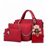 4-Piece Set of Women's Stylish Leather Handbags