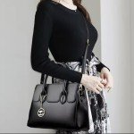 Stylish Two-Layer Leather Luxury Handbag for Women