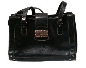 Chic Black Faux Leather Shoulder Bag