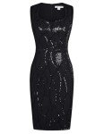 Black Sequin Bodycon Sparkly Cocktail Dress