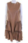 Adeam Camel Ruched Dress for Women, Size M