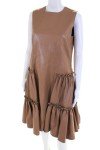 Adeam Camel Ruched Dress for Women, Size M