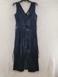 Rebecca Taylor Navy V-Neck Button Front Dress