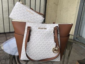 Michael Kors Women's Leather Tote Bag & Wallet Set