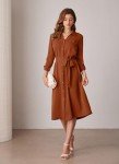 Grace Karin Women's Casual Midi Shirt Dress with Pockets