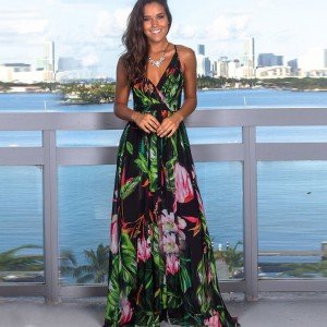 Boho Floral Maxi Dress for Summer Parties