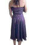Purple Satin Strapless Corset Bridesmaid Dress