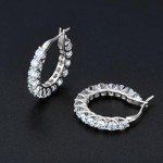 Moissanite Hoop Earrings in 925 Sterling Silver