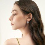 Moissanite Hoop Earrings in 925 Sterling Silver