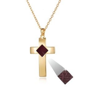 Gold Cross Necklace Engraved with KJV New Testament