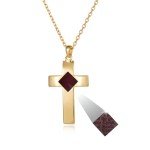 Gold Cross Necklace Engraved with KJV New Testament