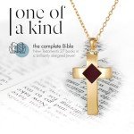 Gold Cross Necklace Engraved with KJV New Testament