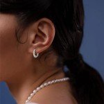 Moissanite Hoop Earrings in 925 Sterling Silver