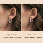 Moissanite Hoop Earrings in 925 Sterling Silver