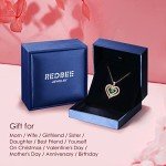 May Birthstone Rose Gold Heart Necklace for Mom