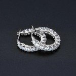 Moissanite Hoop Earrings in 925 Sterling Silver