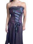 Purple Satin Strapless Corset Bridesmaid Dress