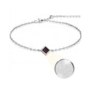 Tiny Nano Bible Charm Bracelet in Silver