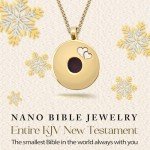 Gold Plated Christian Heart Necklace with Nano Bible