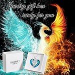Sterling Silver Phoenix Heart Necklace with Blue Crystal