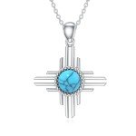 Zia Sun Symbol Necklace with Turquoise Pendant