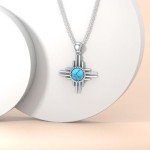 Zia Sun Symbol Necklace with Turquoise Pendant