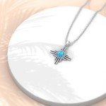 Zia Sun Symbol Necklace with Turquoise Pendant