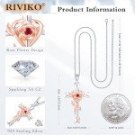 Trendy 925 Sterling Silver Cross Birthstone Necklace