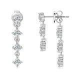 18K Gold Plated Moissanite Dangle Earrings for Women
