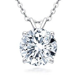 Elegant Moissanite Necklace in Sterling Silver