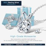 Elegant Moissanite Necklace in Sterling Silver