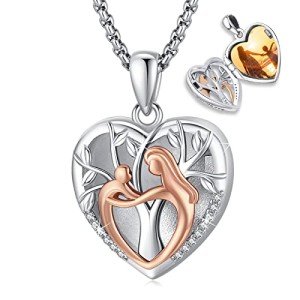 Eusense Sterling Silver Heart Locket Necklace