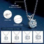 Elegant Moissanite Necklace in Sterling Silver