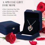 Heart Necklace for Moms with January Birthstone