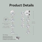 18K Gold Plated Moissanite Dangle Earrings for Women