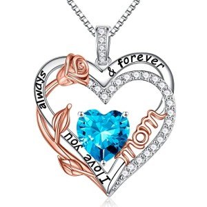 November Birthstone Blue Sapphire Necklace for Mom