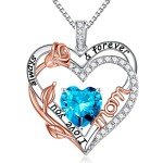 November Birthstone Blue Sapphire Necklace for Mom