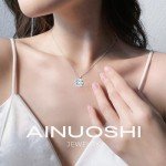 Elegant Moissanite Necklace in Sterling Silver