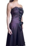 Purple Satin Strapless Corset Bridesmaid Dress