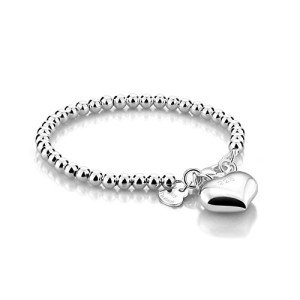 Minimalist 925 Sterling Silver Bead Bracelet for Women