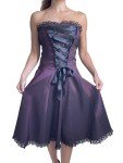Purple Satin Strapless Corset Bridesmaid Dress