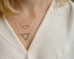 Sterling Silver Triangle Necklace for Graduates
